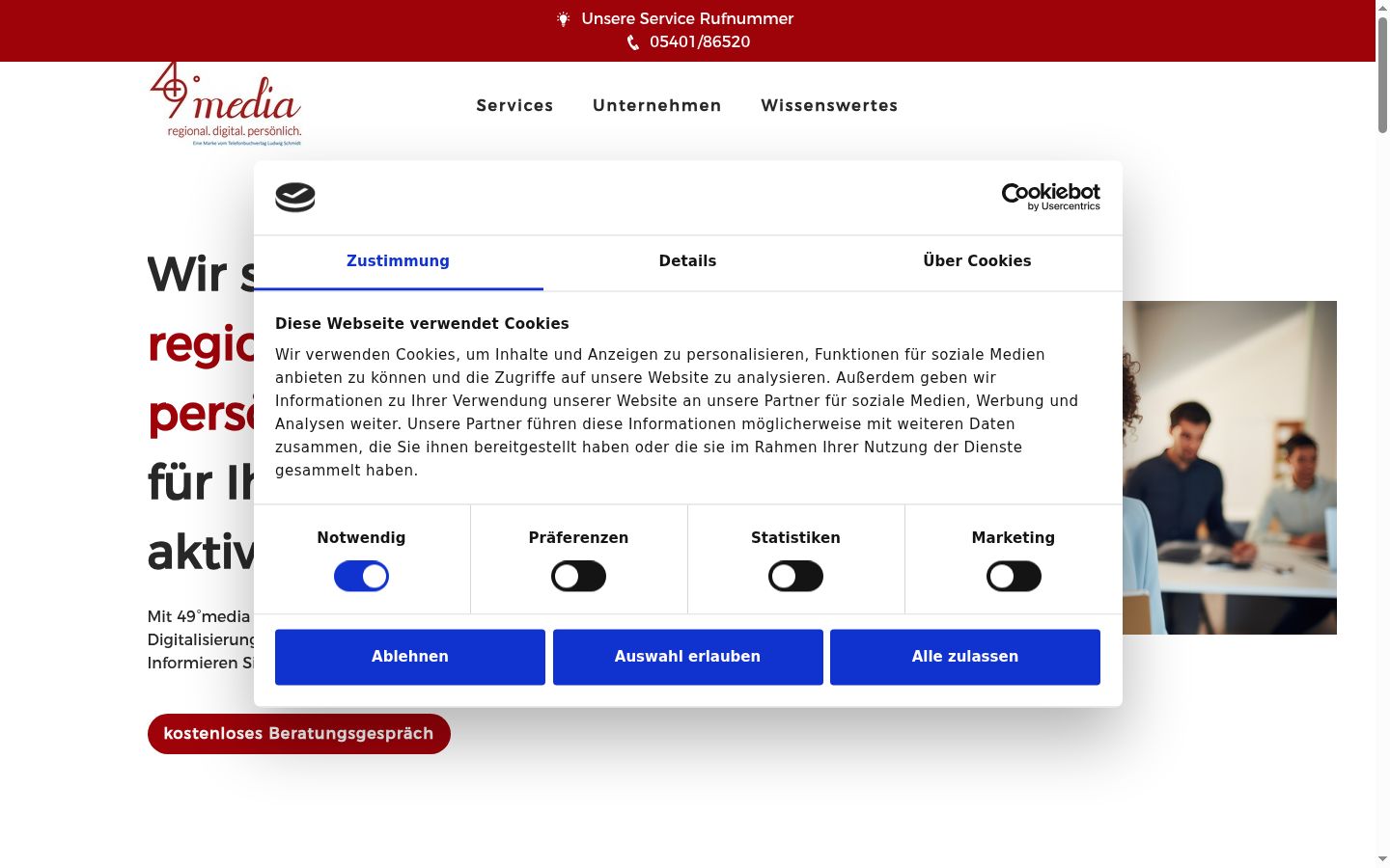 Screenshot tal-banner tal-kunsens muri qabel kwalunkwe interazzjoni