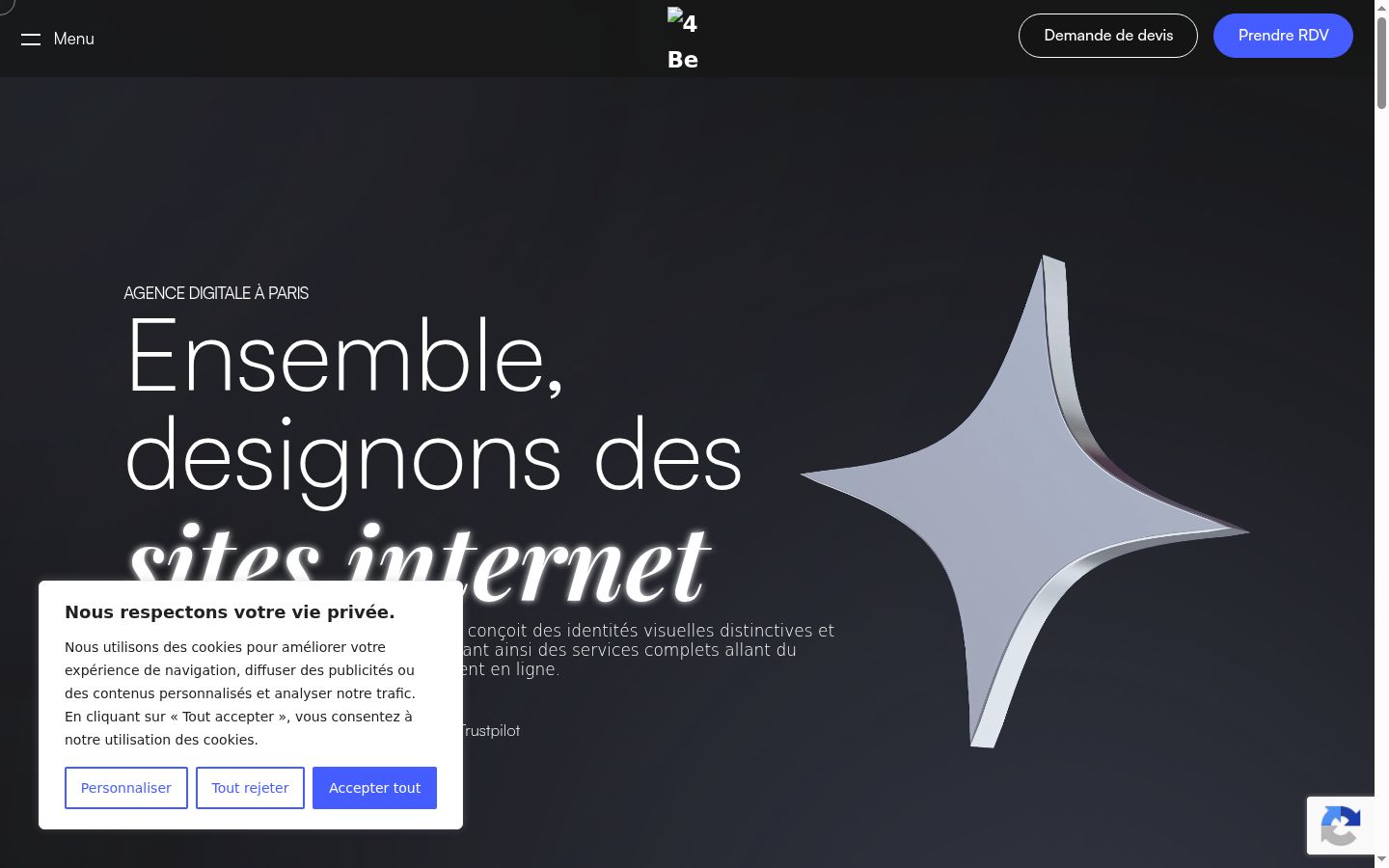 Screenshot tal-banner tal-kunsens muri qabel kwalunkwe interazzjoni