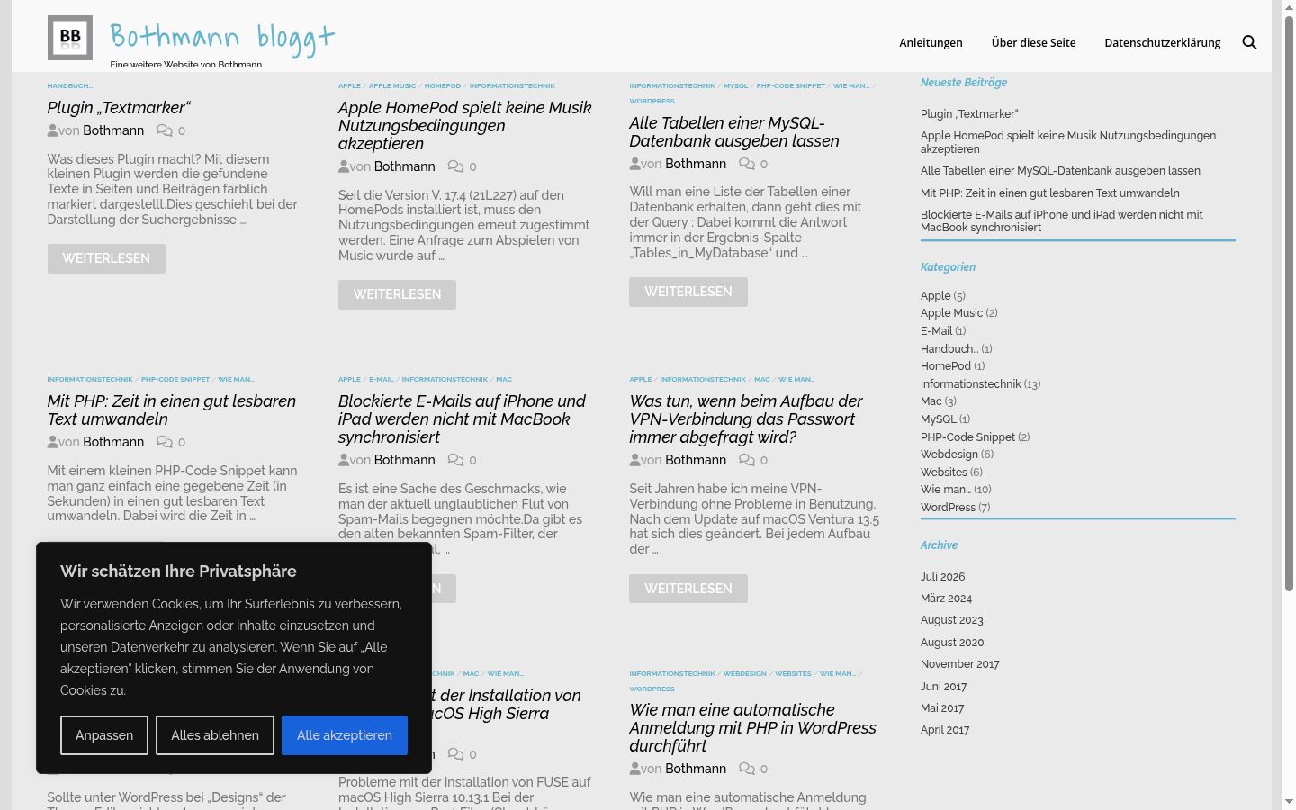 Screenshot of the consent banner shown before any interaction