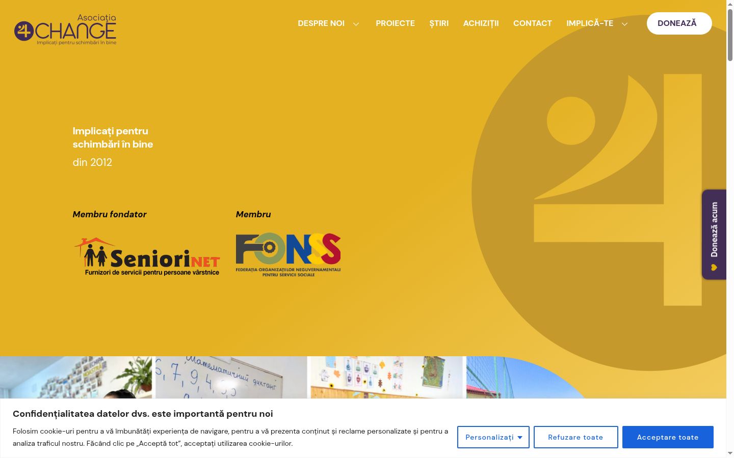 Screenshot del banner di consenso mostrato prima di qualsiasi interazione