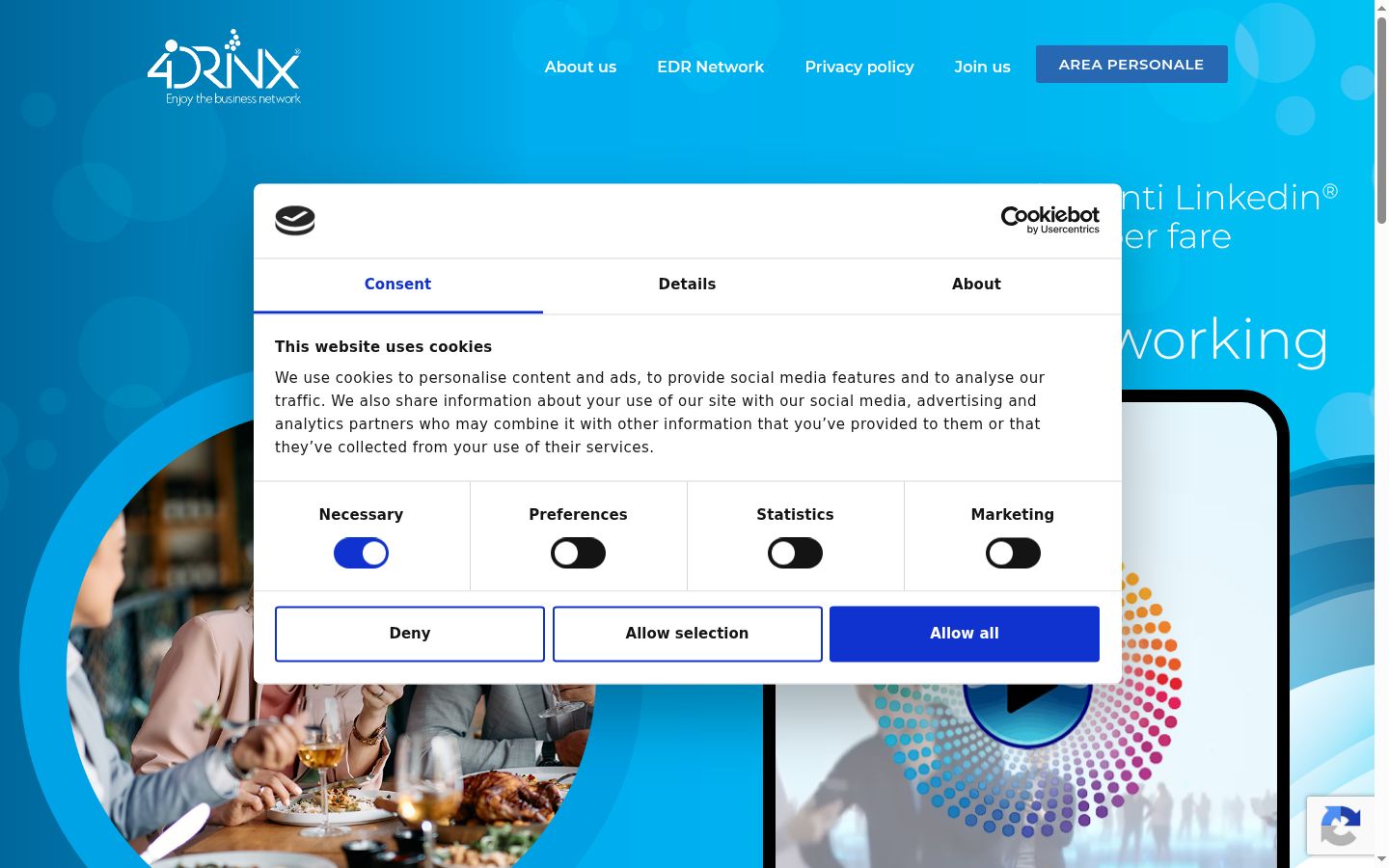 Screenshot of the consent banner shown before any interaction