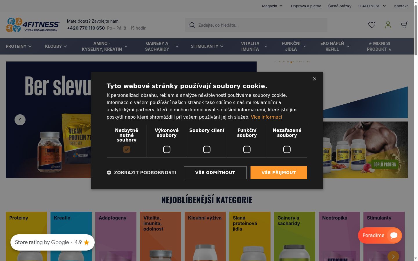 Snímek obrazovky baneru souhlasu zobrazeného před jakoukoli interakcí