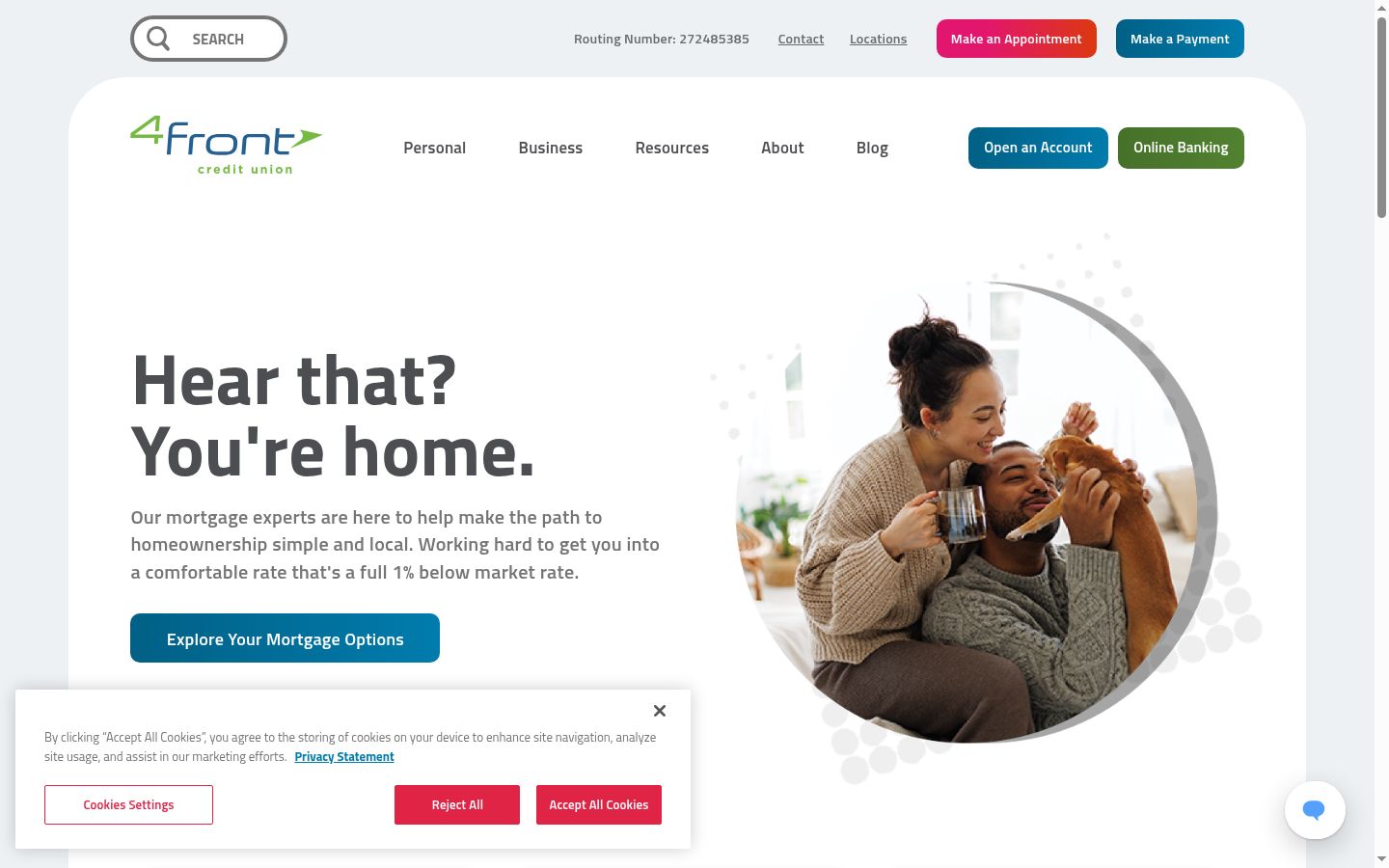Screenshot del banner di consenso mostrato prima di qualsiasi interazione