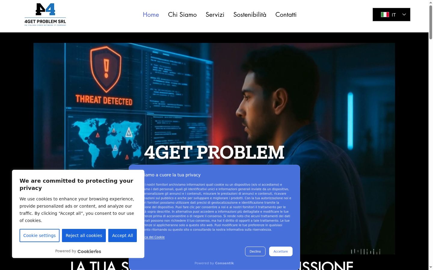 Screenshot of the consent banner shown before any interaction