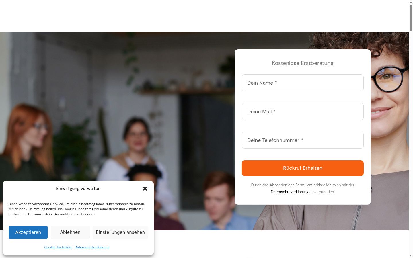 Screenshot tal-banner tal-kunsens muri qabel kwalunkwe interazzjoni