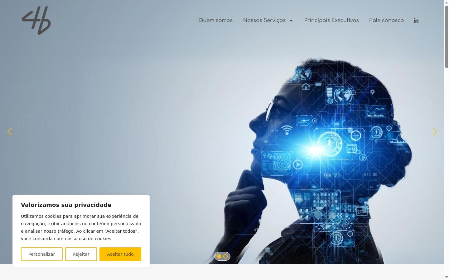 Screenshot del banner di consenso mostrato prima di qualsiasi interazione
