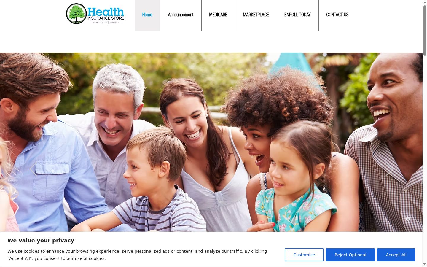 Screenshot del banner di consenso mostrato prima di qualsiasi interazione
