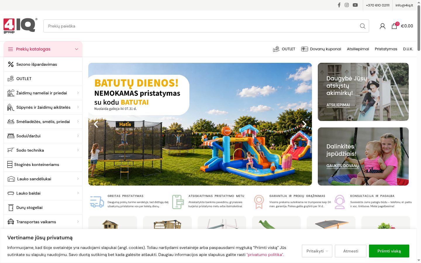 Sutikimo reklamjuostės, rodytos prieš bet kokią sąveiką, ekrano kopija