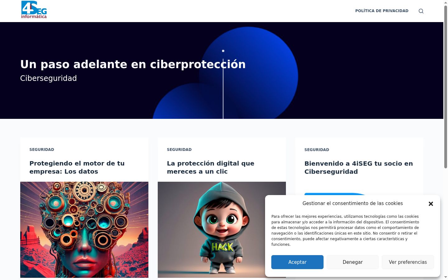 Screenshot del banner di consenso mostrato prima di qualsiasi interazione
