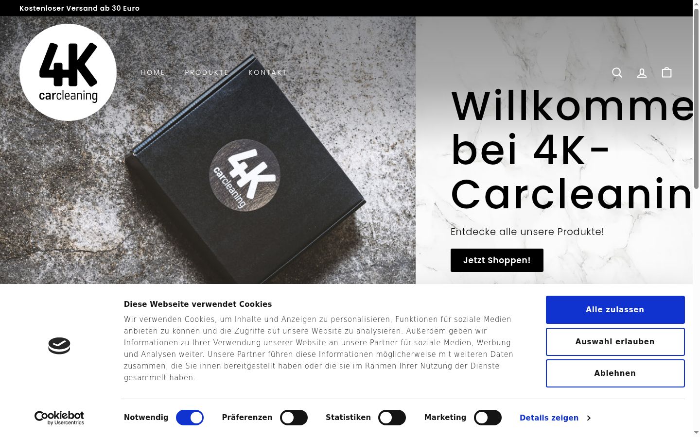 Screenshot del banner di consenso mostrato prima di qualsiasi interazione
