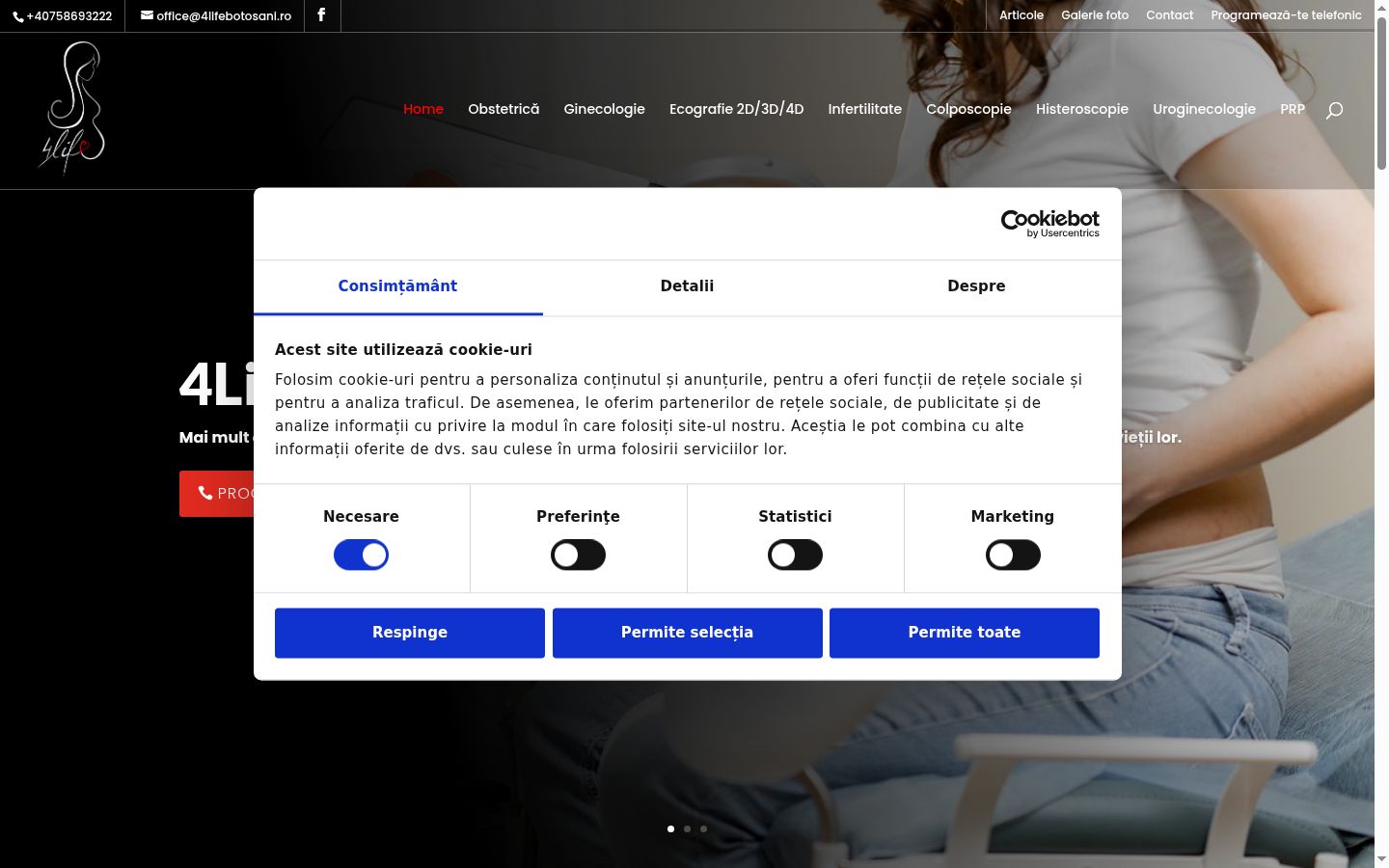 Snímek obrazovky baneru souhlasu zobrazeného před jakoukoli interakcí