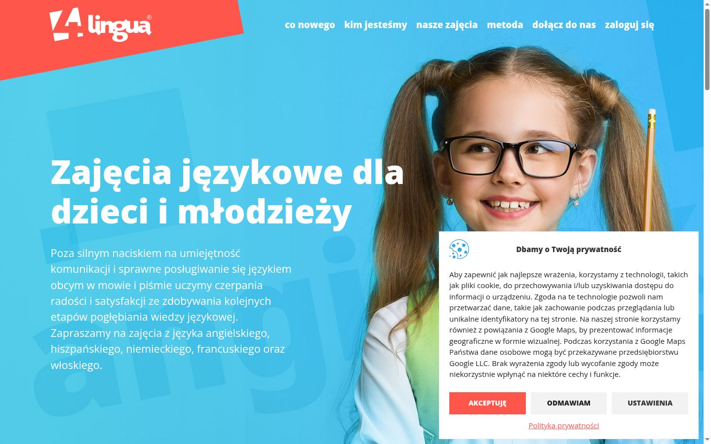 Ekrānuzņēmums ar piekrišanas baneri, kas tika rādīts pirms jebkādas mijiedarbības