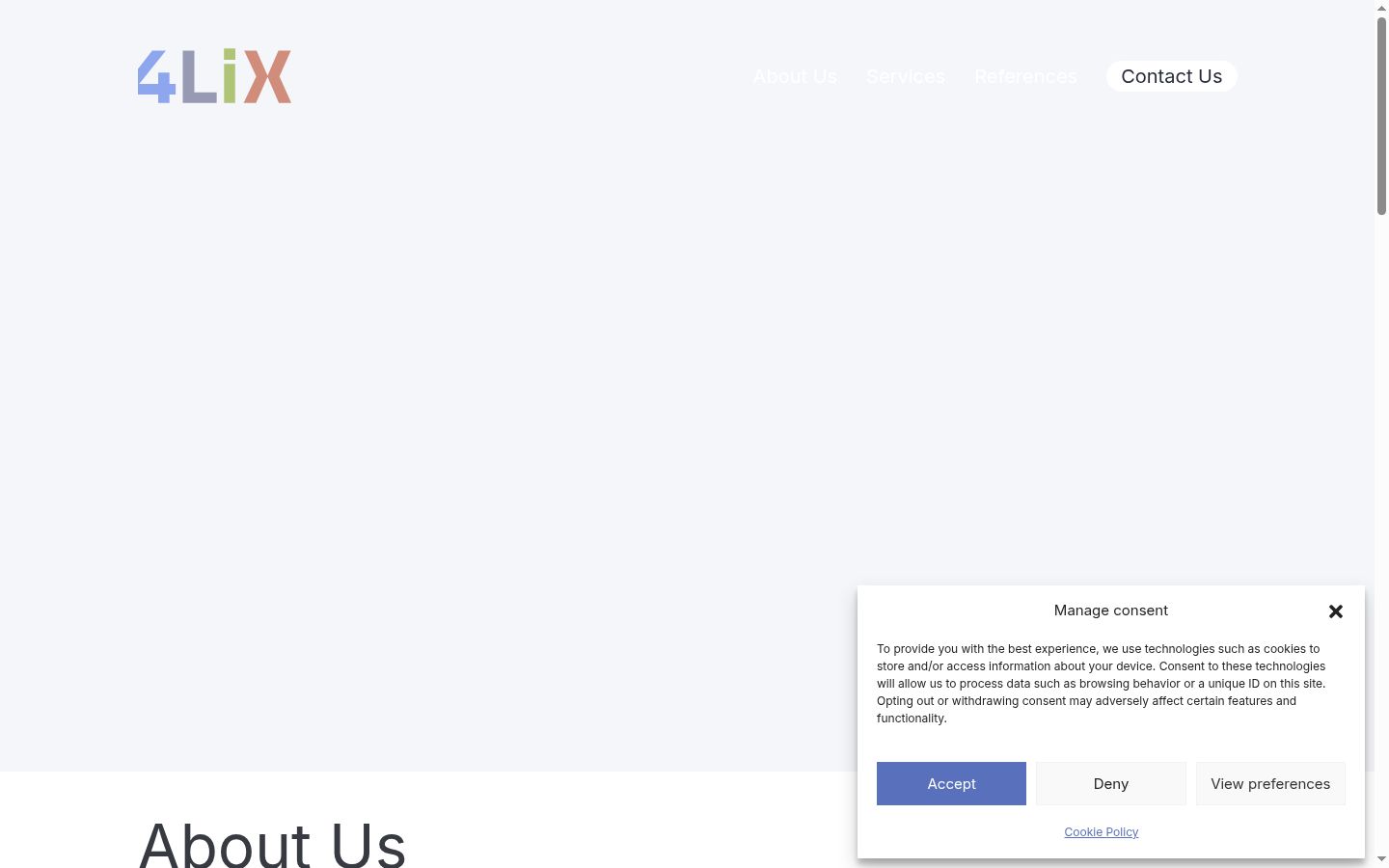 Screenshot of the consent banner shown before any interaction