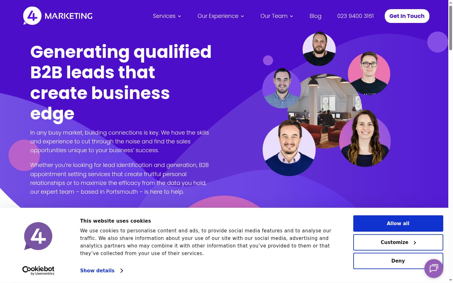 Screenshot of the consent banner shown before any interaction