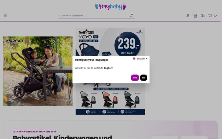 Screenshot of 4mybaby.ch