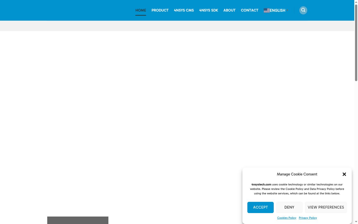 Screenshot of the consent banner shown before any interaction