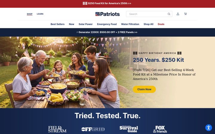 Screenshot of 4patriots.com