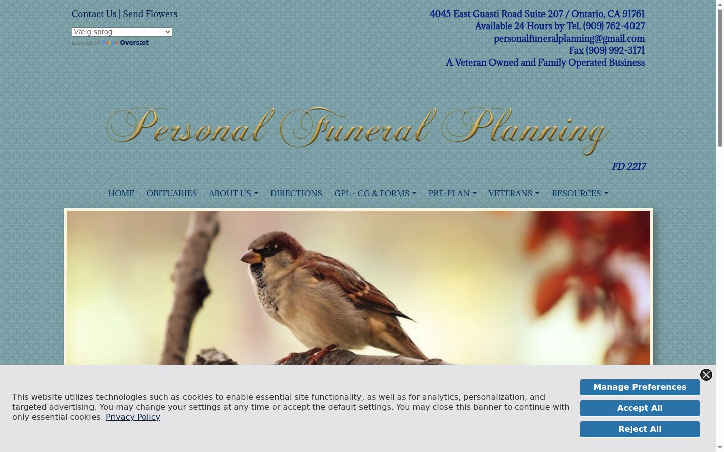 Screenshot of the consent banner shown before any interaction