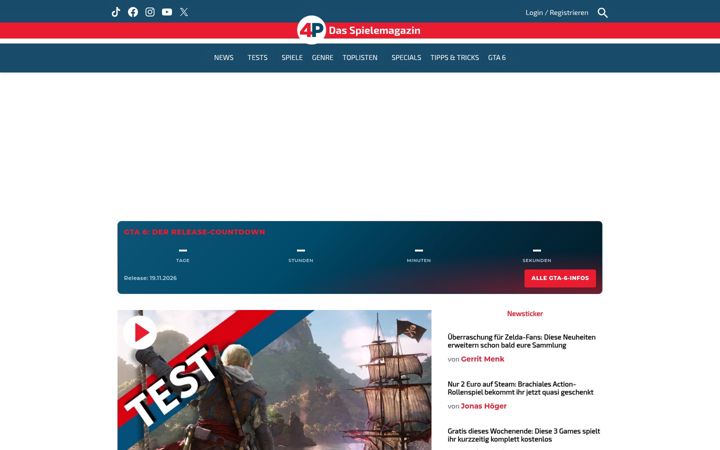 Screenshot van 4players.de