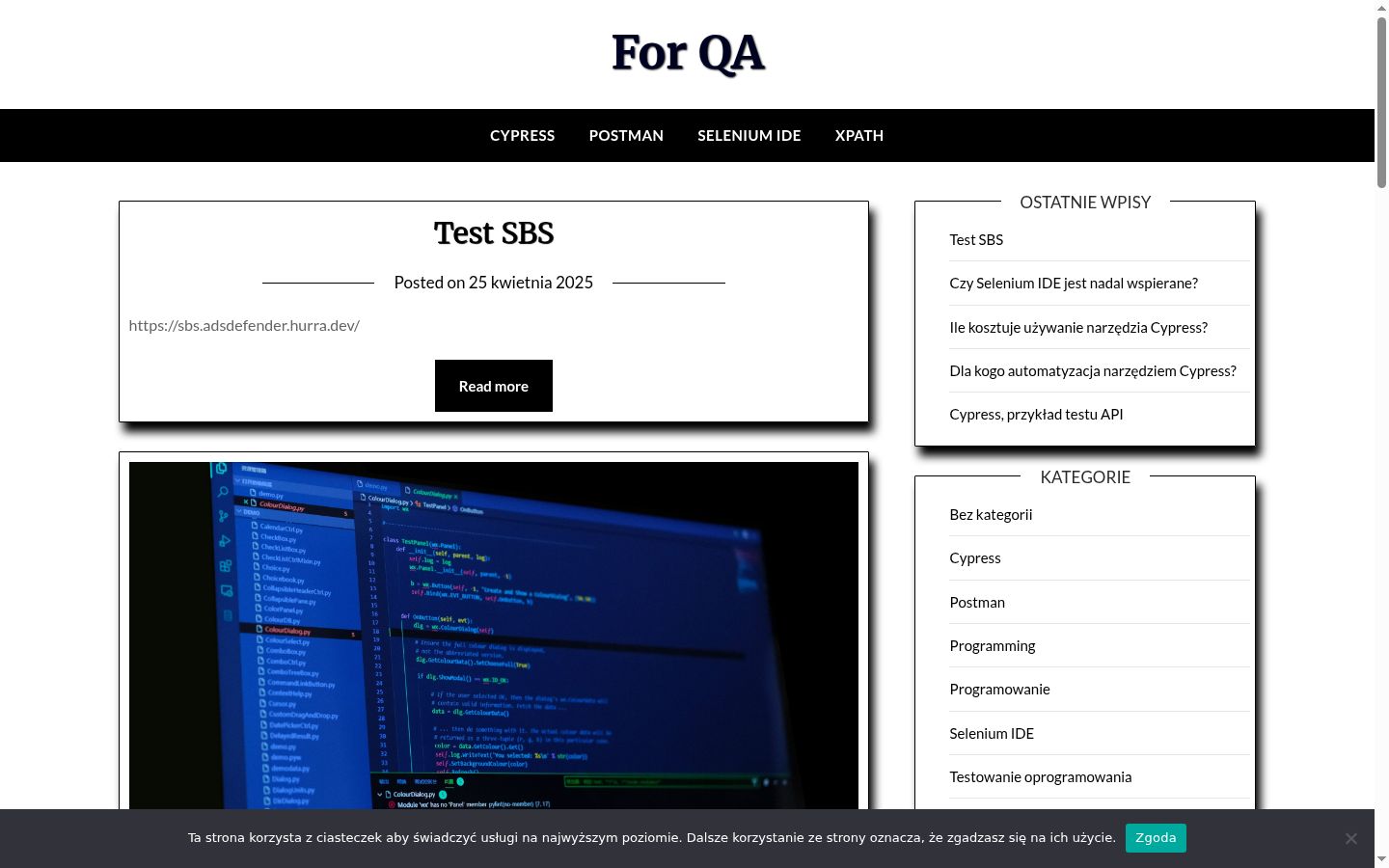 Screenshot del banner di consenso mostrato prima di qualsiasi interazione