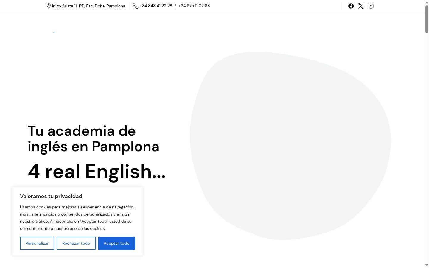 Screenshot del banner di consenso mostrato prima di qualsiasi interazione