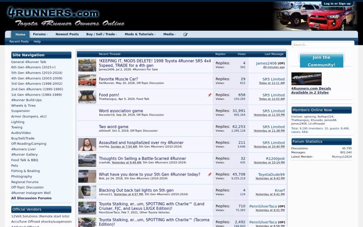Screenshot of 4runners.com