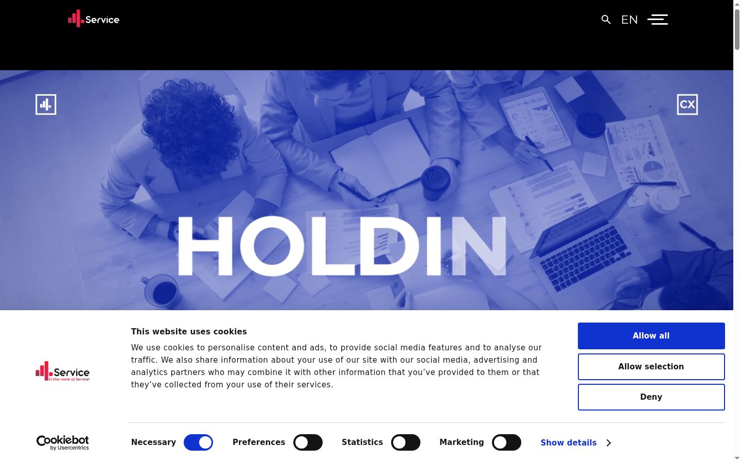Screenshot of the consent banner shown before any interaction