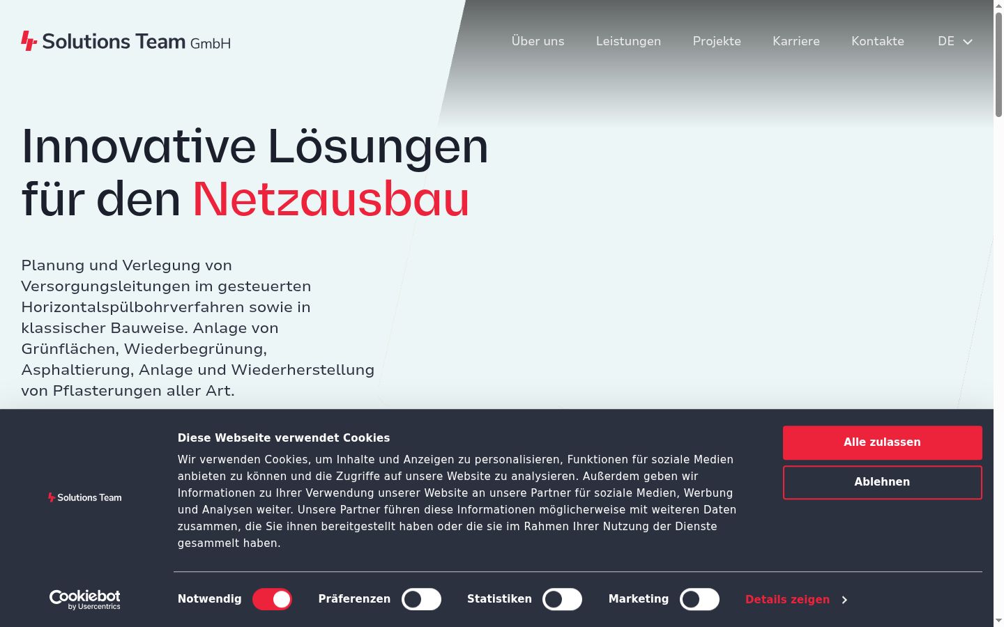 Screenshot del banner di consenso mostrato prima di qualsiasi interazione
