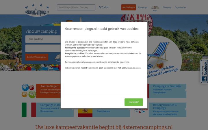 Screenshot of 4sterrencampings.nl