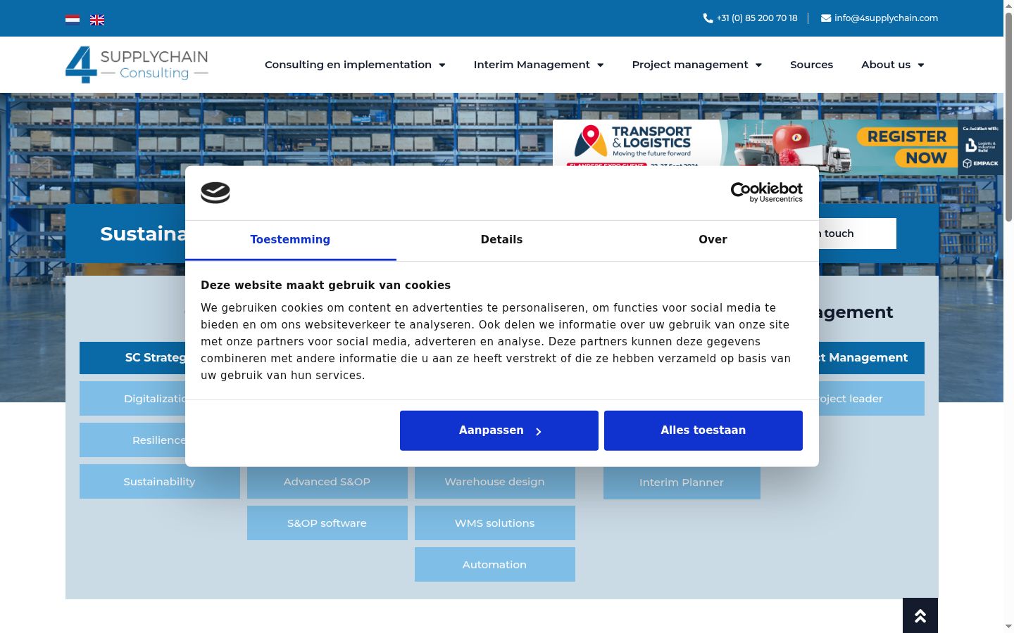 Ekrānuzņēmums ar piekrišanas baneri, kas tika rādīts pirms jebkādas mijiedarbības