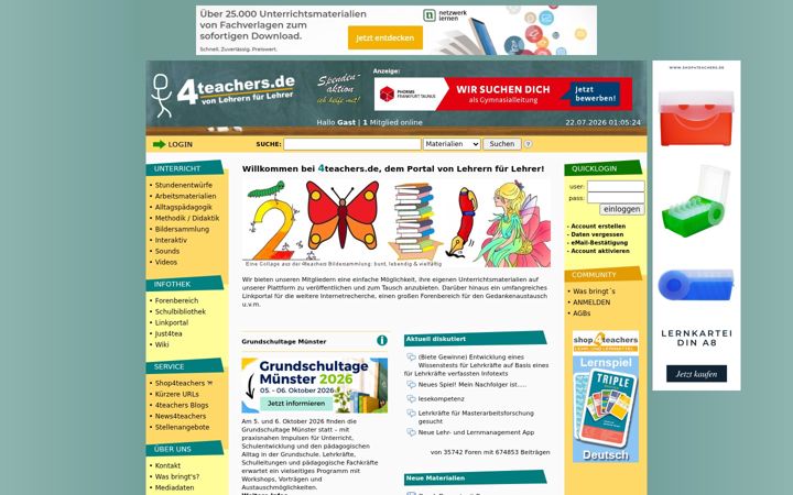 Screenshot of 4teachers.de