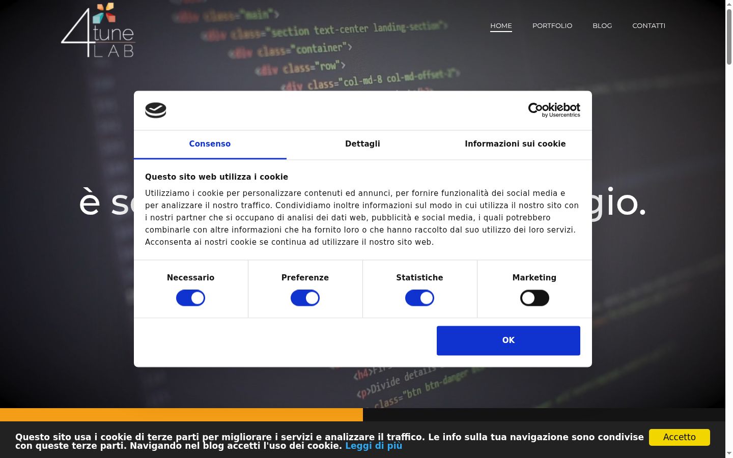 Screenshot tal-banner tal-kunsens muri qabel kwalunkwe interazzjoni
