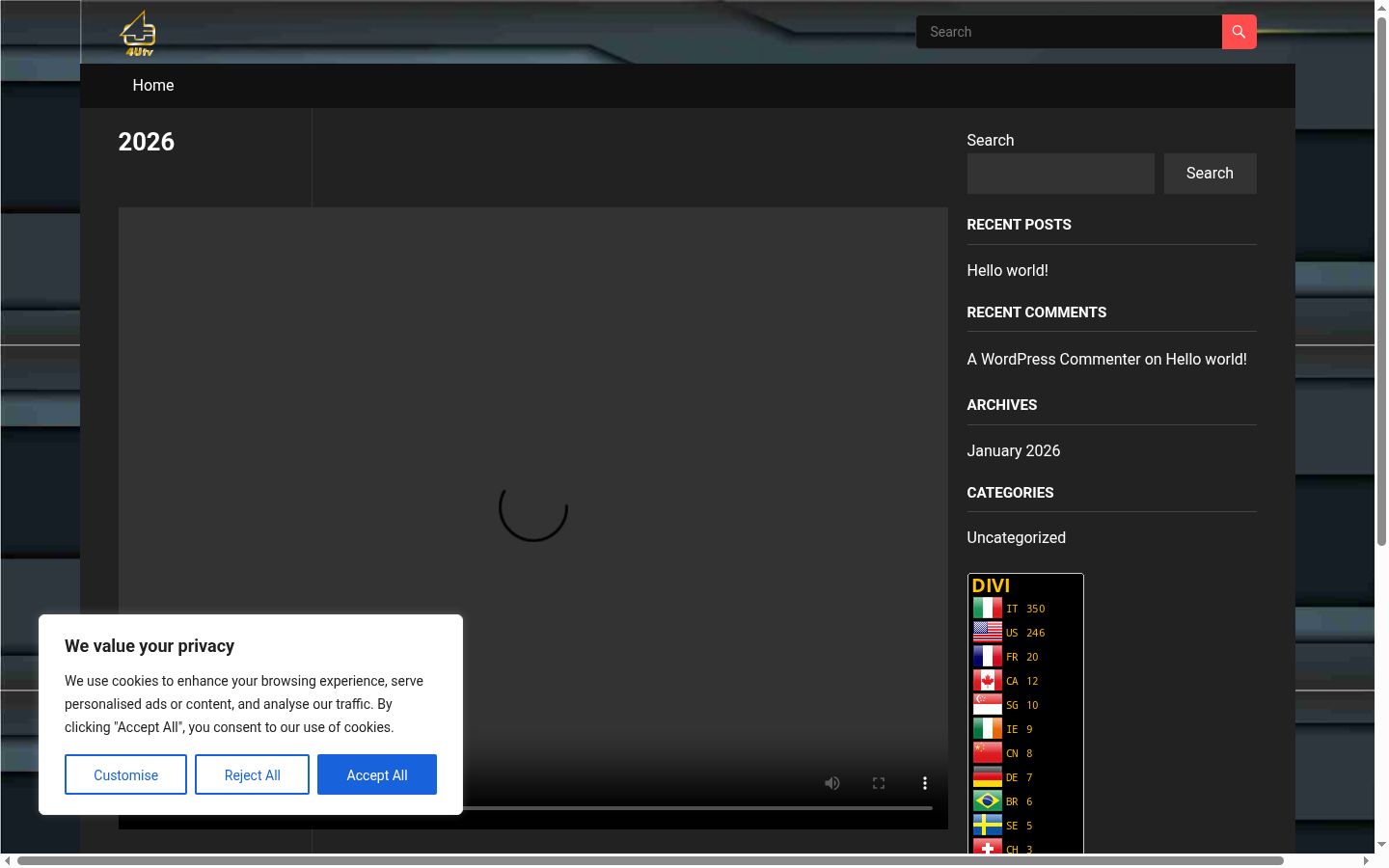 Screenshot des Einwilligungsbanners vor jeglicher Interaktion