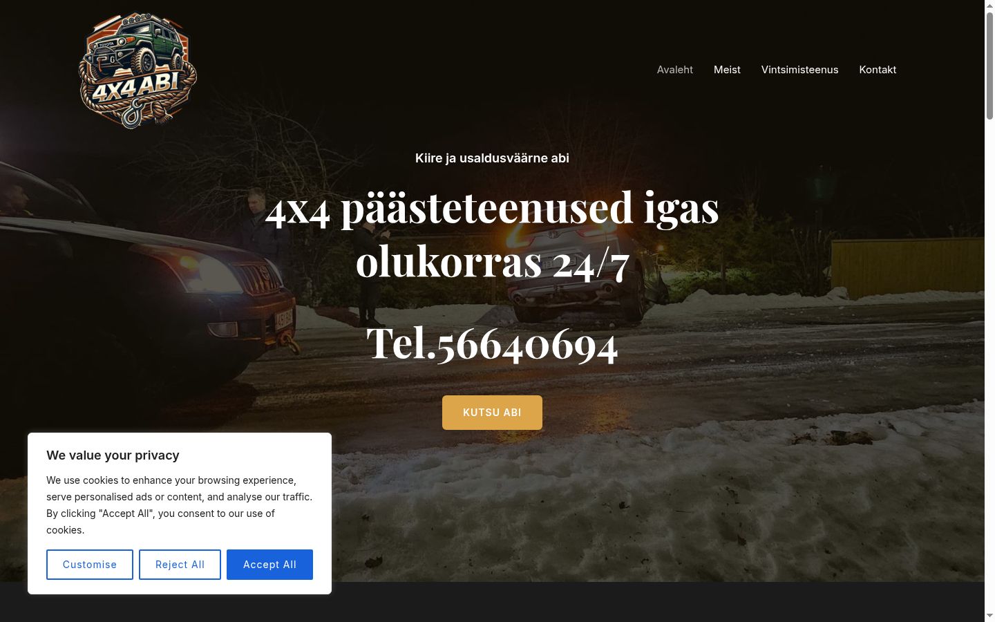 Snímek obrazovky baneru souhlasu zobrazeného před jakoukoli interakcí