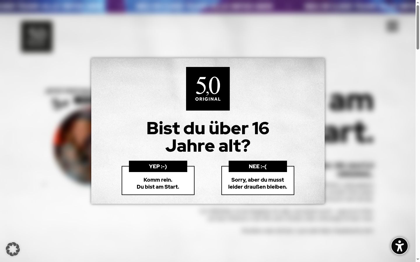 Sutikimo reklamjuostės, rodytos prieš bet kokią sąveiką, ekrano kopija