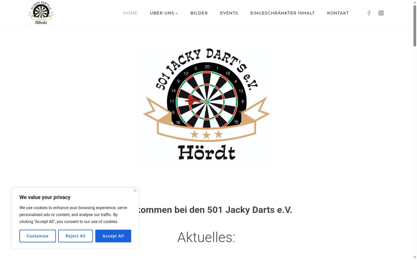 Screenshot del banner di consenso mostrato prima di qualsiasi interazione