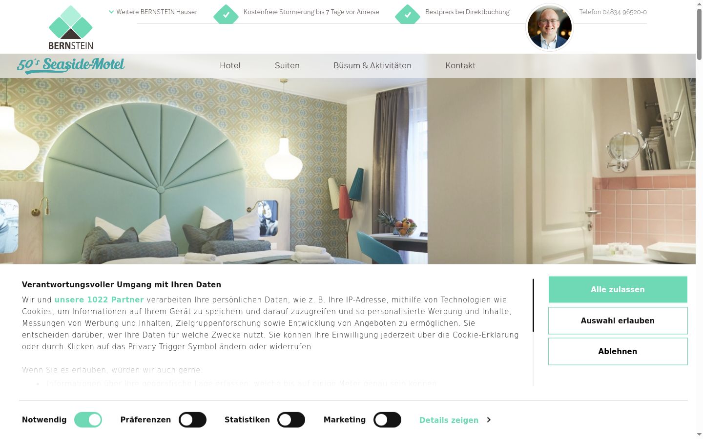 Screenshot tal-banner tal-kunsens muri qabel kwalunkwe interazzjoni