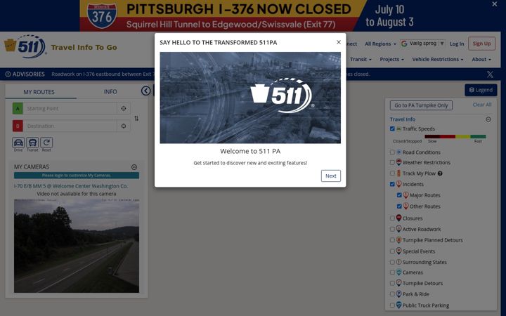 Screenshot of 511pa.com
