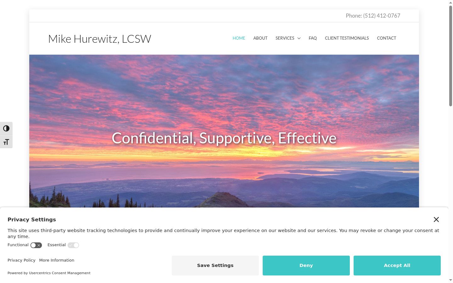 Screenshot del banner di consenso mostrato prima di qualsiasi interazione