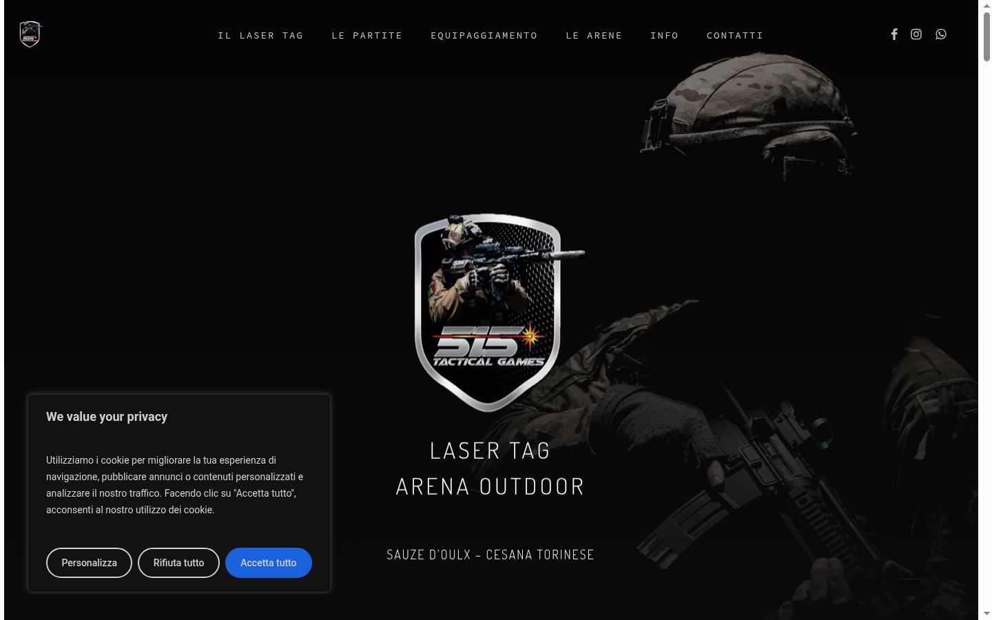 Screenshot del banner di consenso mostrato prima di qualsiasi interazione