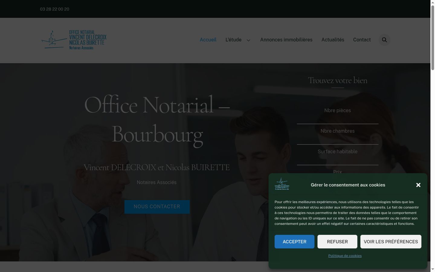 Screenshot del banner di consenso mostrato prima di qualsiasi interazione