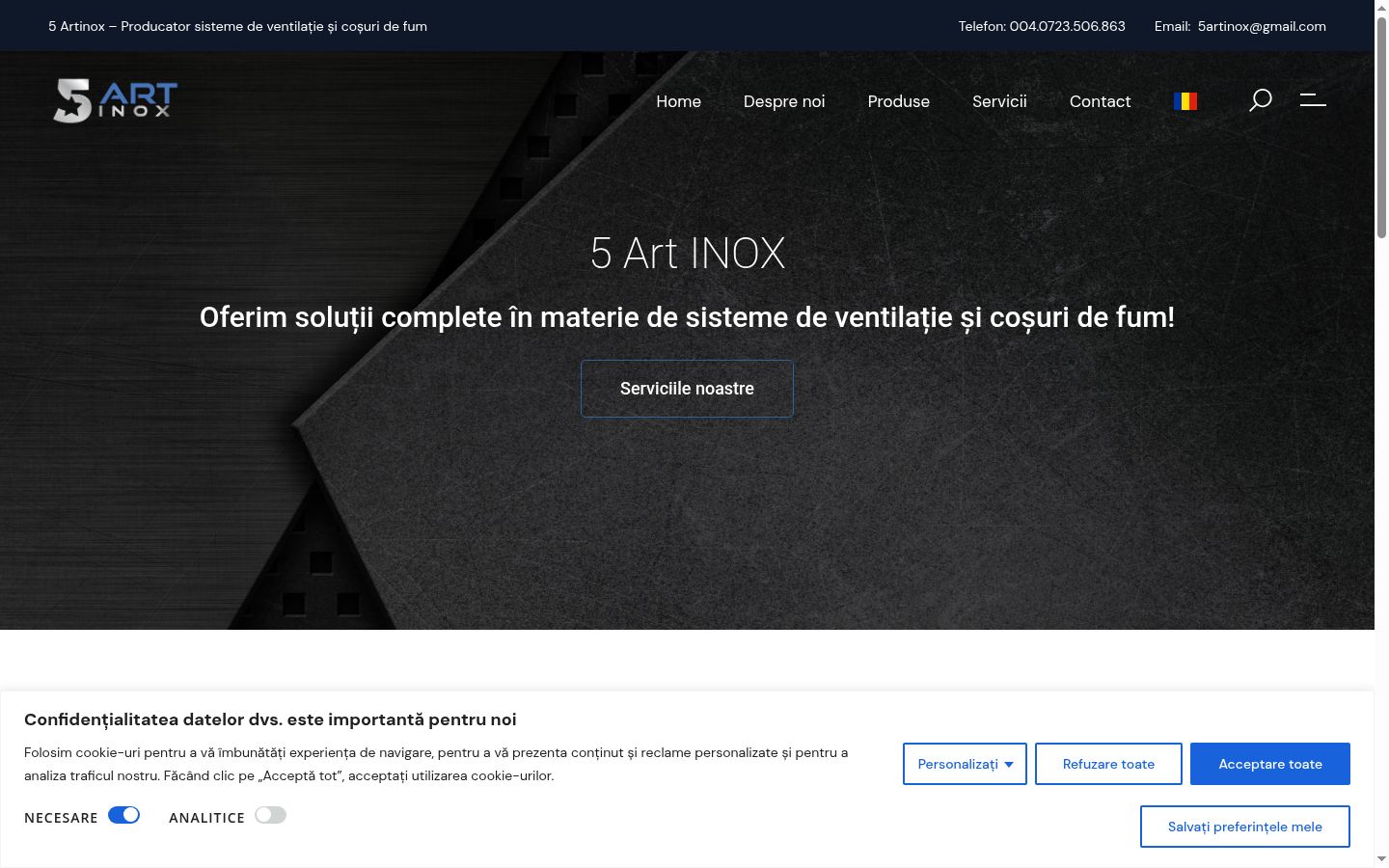Screenshot del banner di consenso mostrato prima di qualsiasi interazione