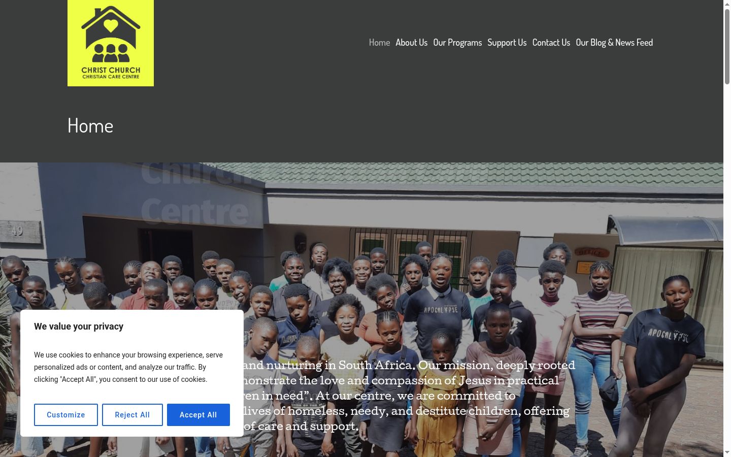 Screenshot of the consent banner shown before any interaction