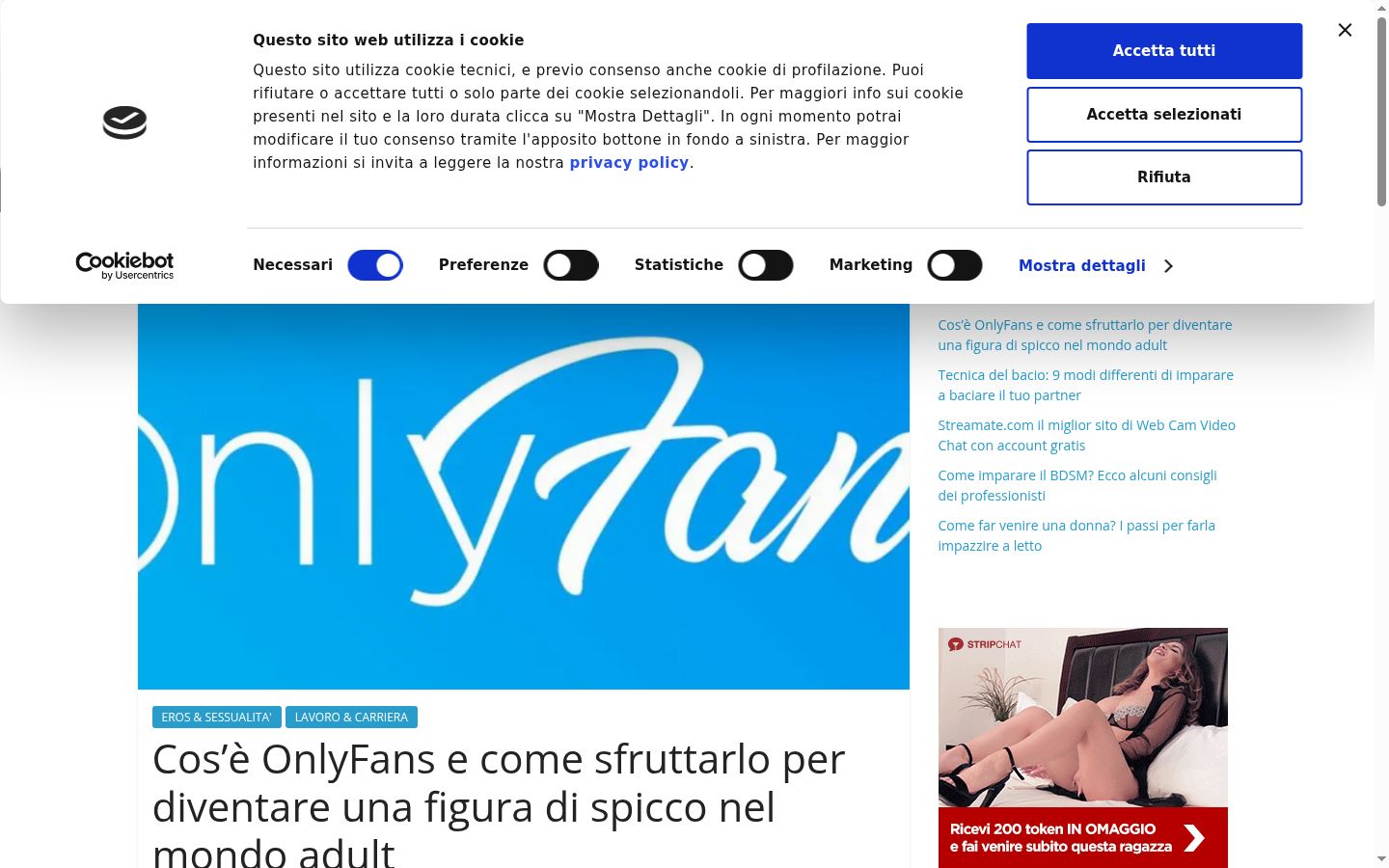 Screenshot tal-banner tal-kunsens muri qabel kwalunkwe interazzjoni