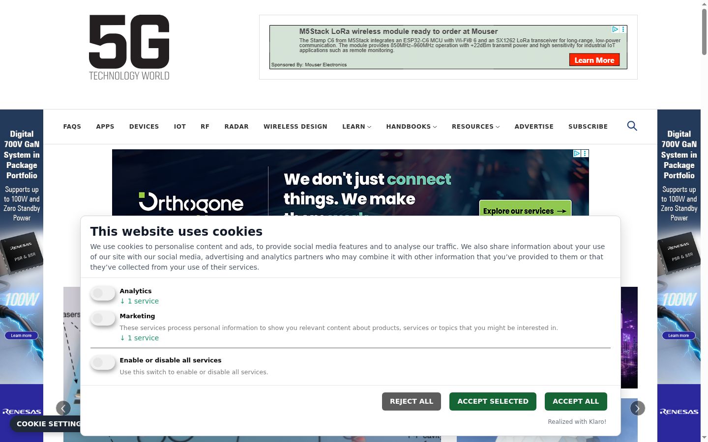 Zrzut ekranu banera zgody wyświetlanego przed jakąkolwiek interakcją