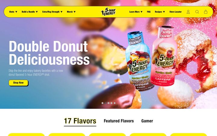 Kuvakaappaus sivustosta 5hourenergy.com