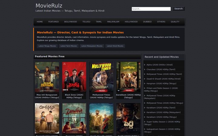 Screenshot of 5movierulz.capital
