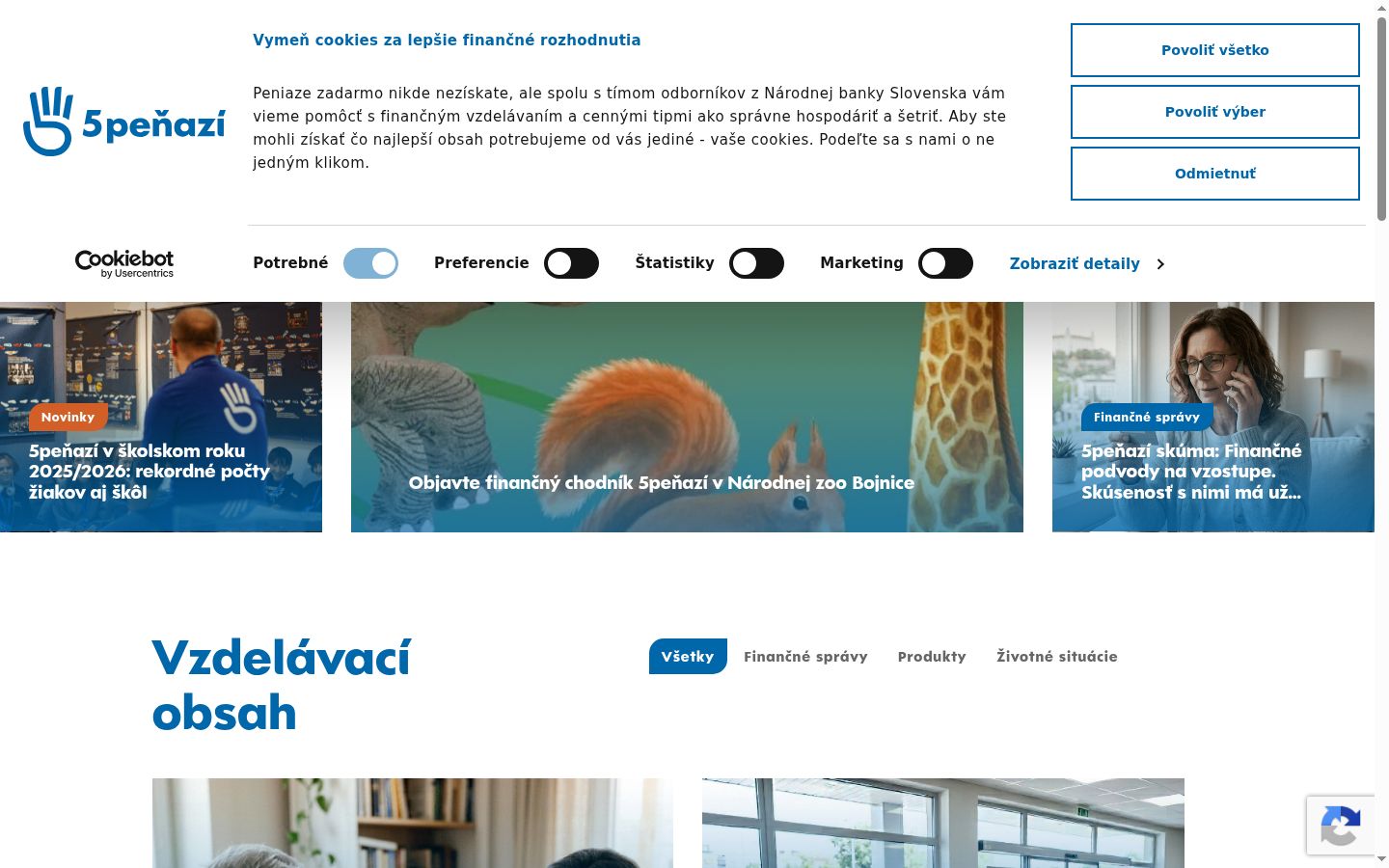 Posnetek zaslona pasice za privolitev, prikazane pred kakršno koli interakcijo