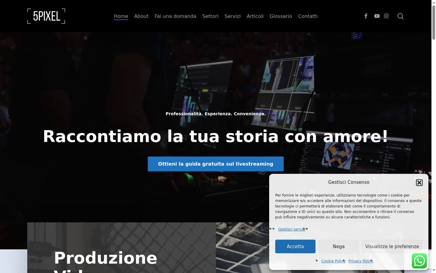 Captura de pantalla del banner de consentimiento mostrado antes de cualquier interacción