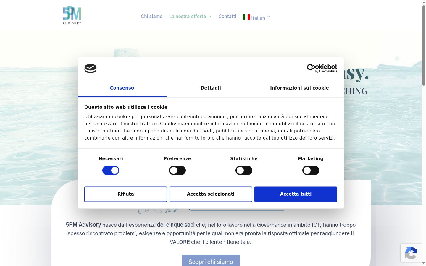 Captura de ecrã do banner de consentimento apresentado antes de qualquer interação